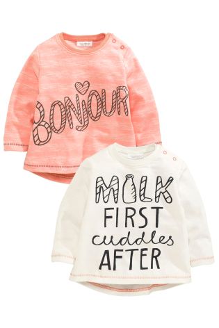 Two Pack Slogan T-Shirts (0-18mths)